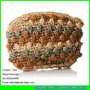 China LUDA fashion raffia straw purses wholesale raffia pouch clutch bag wholesale