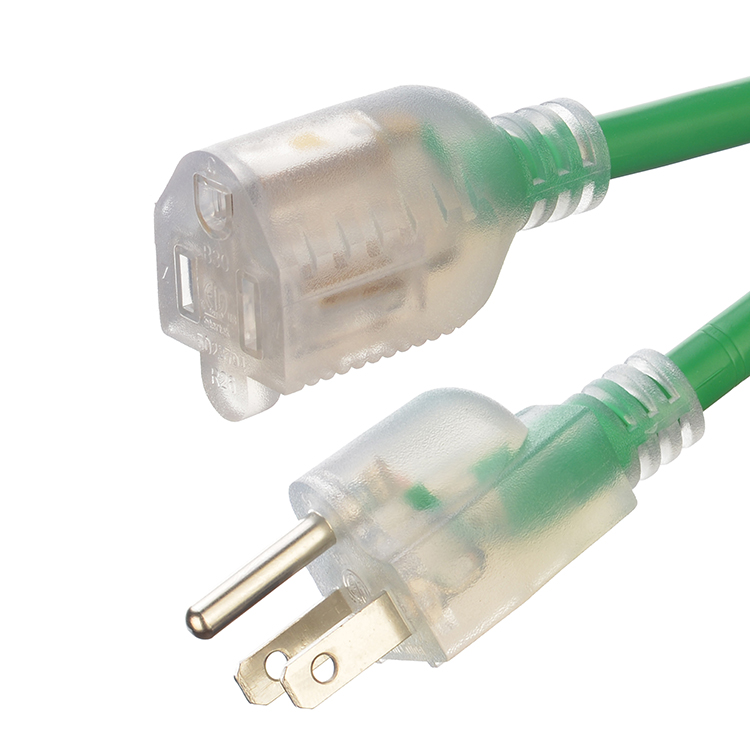 16 Gauge Extention Cord ETL 3 Pin Heavy Duty Electrical Extension Cord 100m for Outdoor 220V Power Cable US Length 10FT
