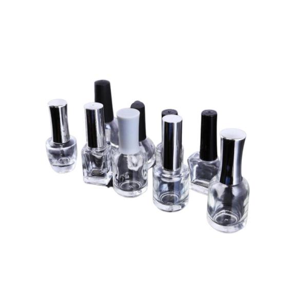 Aluminum Caps Empty Glass Nail Polish Bottles , 10ml 12ml 15ml Empty Nail Polish