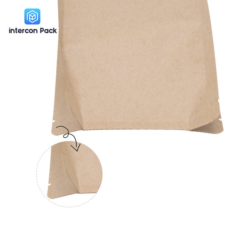 Environmental Protection Gusset Packaging Bag Eight Side Seal Kraft Paper