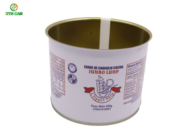 Metal Tin Can Large Capacity Custom Printed Tin Containers Box Tin Can For Seafood Crab Meat