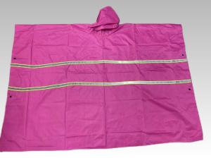 China Rose Waterproof Poncho With Hood Reflective Oxford Women'S Work Raincoat wholesale