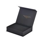 Stamping Black Rigid Paper Box Packaging Gift With Magnetic Lids Closure