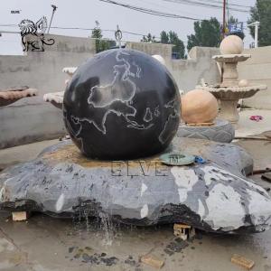 China Marble Floating Ball Water Fountain Natural Stone Rotating Ball Fountain Hand Carved Large Outdoor Garden wholesale