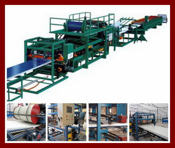 20T Green Sandwich Panel Roll Forming Machine Equipment 6m/min
