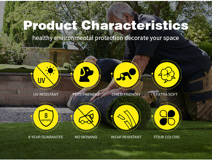 High-Density PP 20mm Artificial Grass Mat For Supermarket Goods Shelves