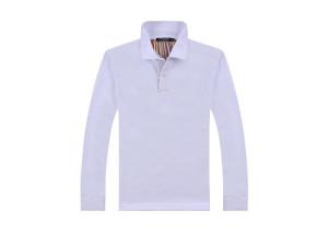 China Cotton 2 - ply Interlock Button Cuffs Long Sleeve Polo Shirts Casual Type wholesale