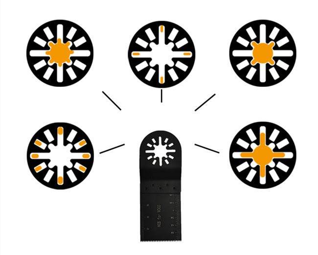 Black Silver Bi Metal Cutting Oscillating Saw Blade 40-45 HRC