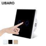 EU UK Standard Touch Dimmer Switch 240VAC 3 Gang Black Touch Switch