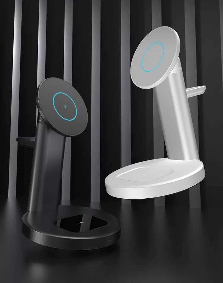 Magnetic 15W ABS Wireless Charging Station For IPhone Airpods Apple Watch