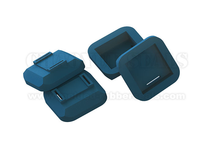 Molded Square Shape Blue Silicone Rubber Suction Cups For Vacumme Absorption PCB Board