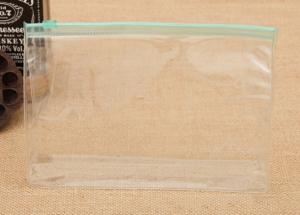China Clear Plastic PVC Zipper Bag / Sewing Green Zippered Cosmetic Bag wholesale