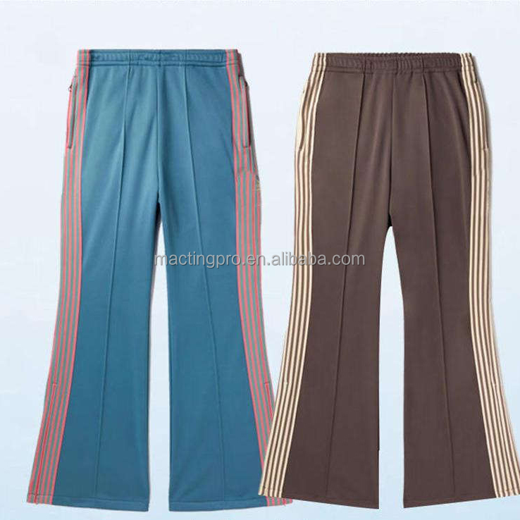 Polyester/Cotton Y2K Men Women Casual Joggers with Flared Wide Leg and Side Stripes