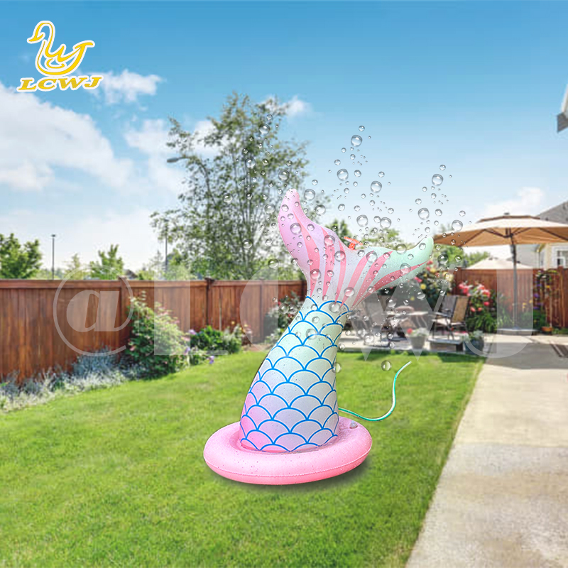 LC Mermaid Water Toys For Boys Girls Summer Outdoor Game Backyard Blow Up Spray Toy Inflatable Water Sprinkler For Kids