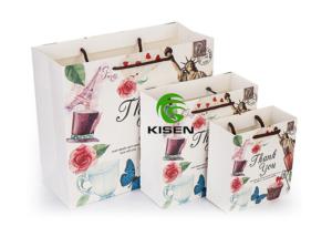 China Disposable White Paper Gift Bags , CMYK Bulk Shopping Bags With Handles wholesale