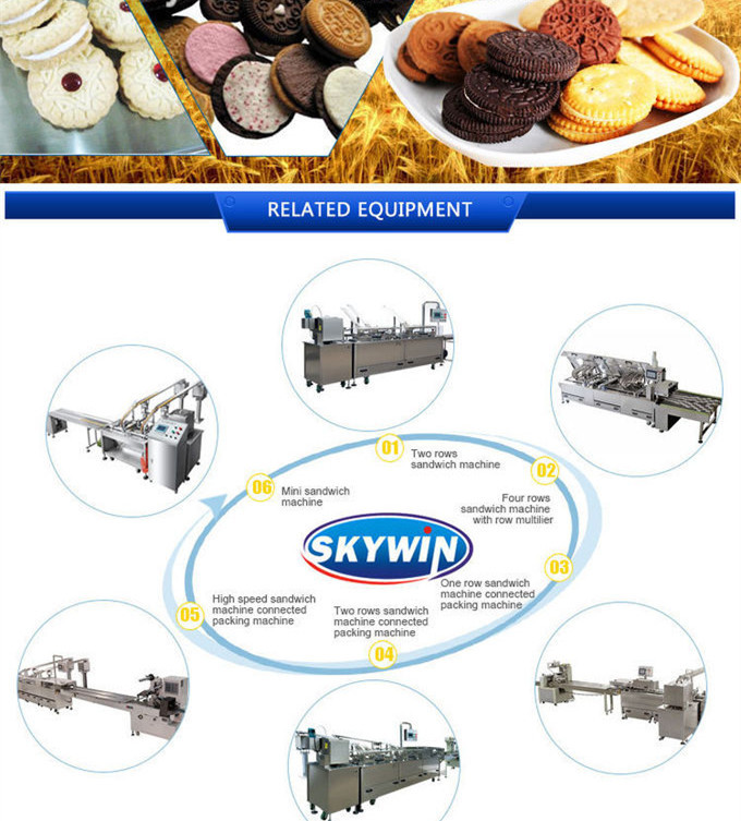 PLC Controlled Cream Sandwich Biscuit Packing Machine Sandwich Packaging Machine