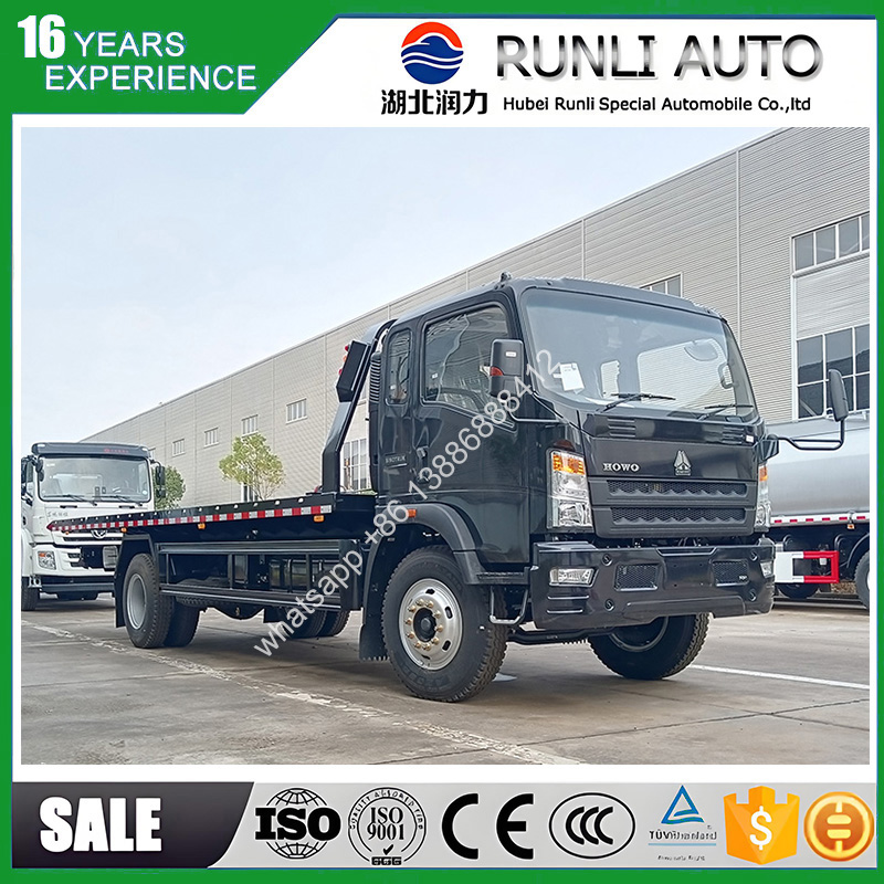4x2 Hydraulic Flatbed Tow Truck 6T Load, 5mm Anti-Slip Steel Plate, Centralized Control System