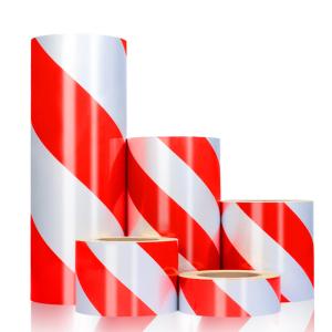 China Detectable Red Green White Yellow Black Pvc Reflective Barricade Caution Warn Hazard Safety Warning Tape wholesale