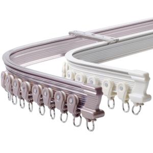China Heavy Duty Bendable Curved Aluminum Pole Bay Window Rod Curtain Track Rail for Room Divider wholesale