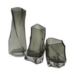 3 Size Warped Grey Color Tall Centerpiece Vases