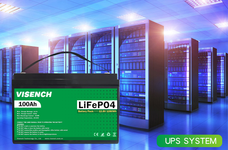Visench high quality lifepo4 cells deye cycle Litium Battery Li Ion Lithium Lifepo4 12v100Ah back up Solar Energy System Battery