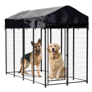 China Removable Tray Heavy Duty Outdoor Dog Kennel Black Steel wholesale