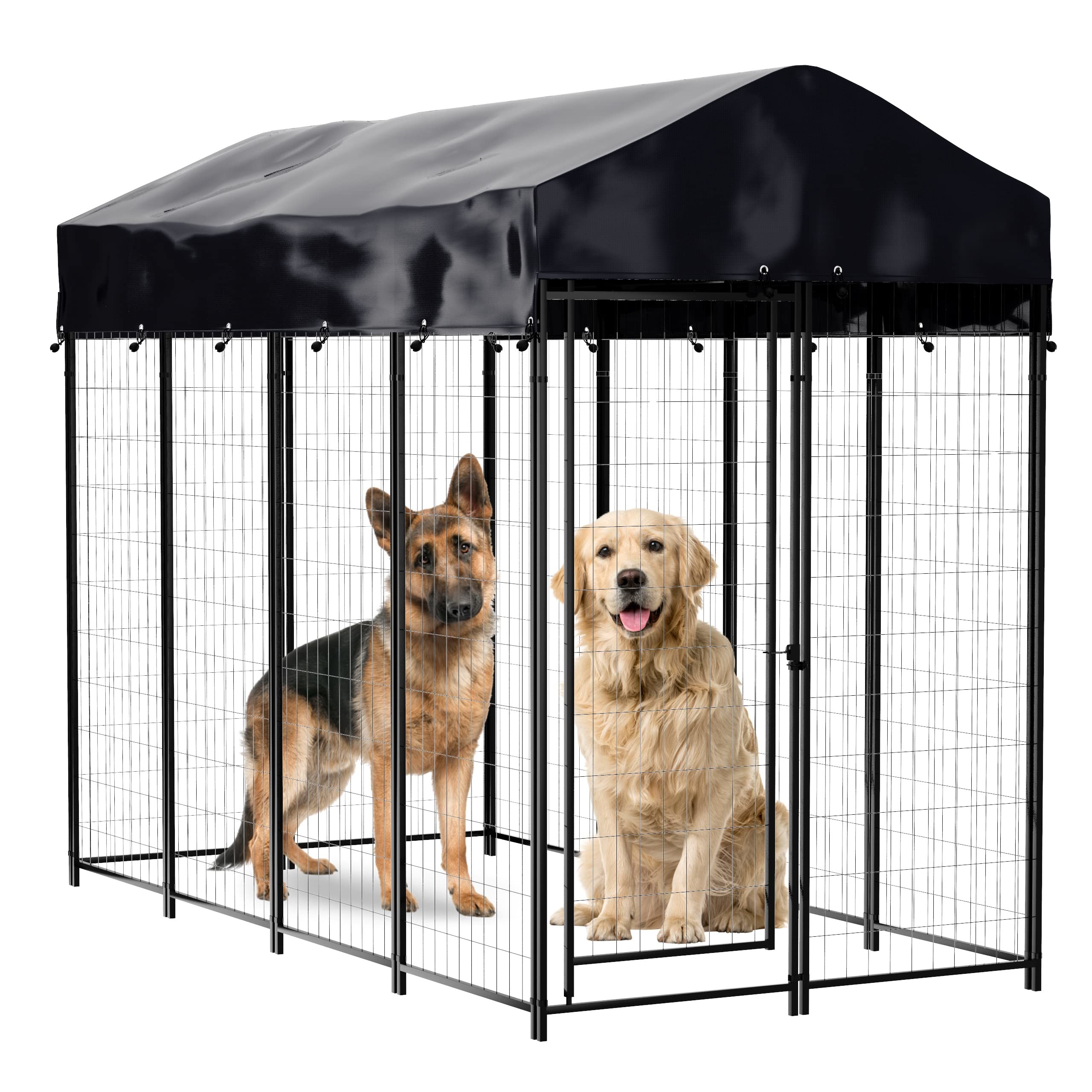 Attractive Large Heavy Duty Dog Run Outdoor Galvanised With 8cm Gap Vertical Bars