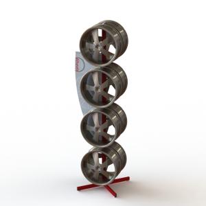 China 2 Sided Red Metal Floor Auto Parts Display Racks Knocked Down Base wholesale