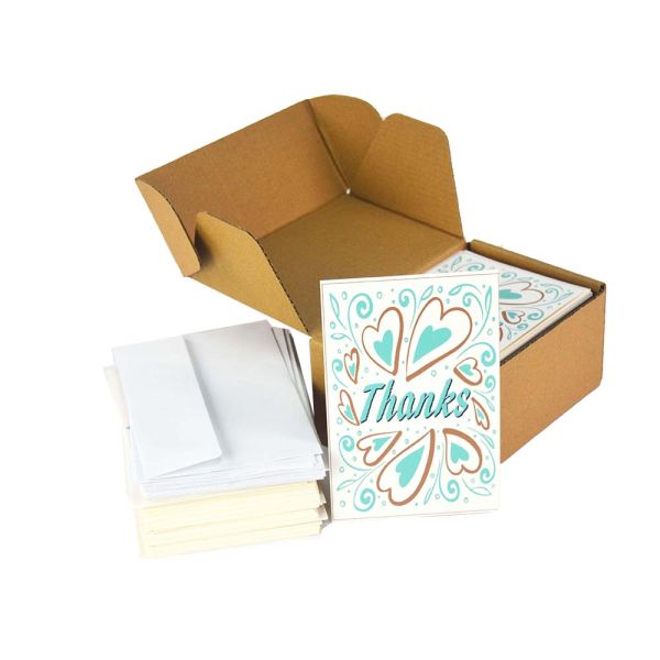 Recyclable Custom Card Printing Film Lamination Classic Kraft Thank You Notes