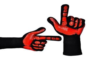 China Silicone Print Heat Resistant Bbq Gloves , Extreme Heat Resistant Gloves For Grilling wholesale