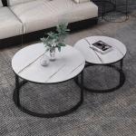 Round Marble 99kg SS Coffee Table Dia 95cm X Height 40cm Modern Furniture