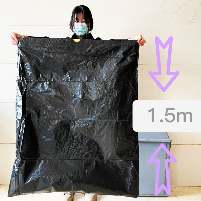 Beige 100L Plastic Reusable Big Black Garbage Bag In Roll For 55 Gallon And Offset Printing