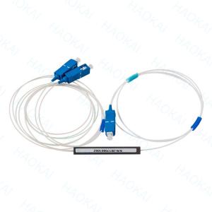 China FTTx Systems SC UPC Fiber Optic PLC Splitter 1x2 Mini Steel Tube wholesale