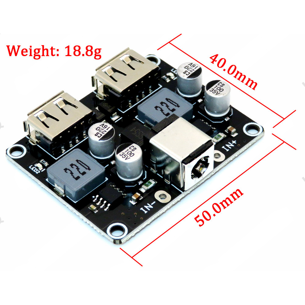 DC-DC Buck Converter Charging Step Down Module 6-32V 9V 12V 24V To Fast Quick Charger Board Dual USB QC3.0 QC2.0