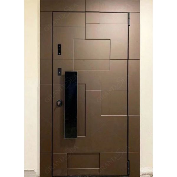 Modern Design Custom Made Wrought Iron Solid Wood Steel Pivot Entry Door with Factory Price for Residential Projects