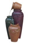 36 Inch Countryside Pots Lighted Outdoor Water Fountains