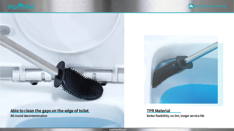 TPR 2.0 Stainless Steel Toilet Cleaning Brush And Holder Set Modern Design