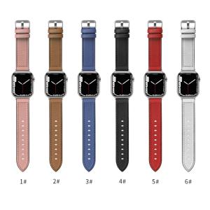China 22mm Silicone Leather Watch Strap for iWatch Series 6 5 4 3 2 1 SE Luxury and Durable on sale