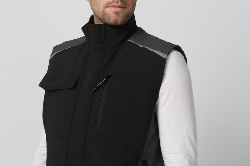 OEM Breathable Water Repellent Clothing , 350gsm Black Winter Vest Mens