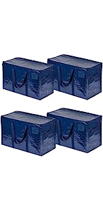 extra large moving storage bag with zipper, foldable heavy-duty tote for space saving packing supply