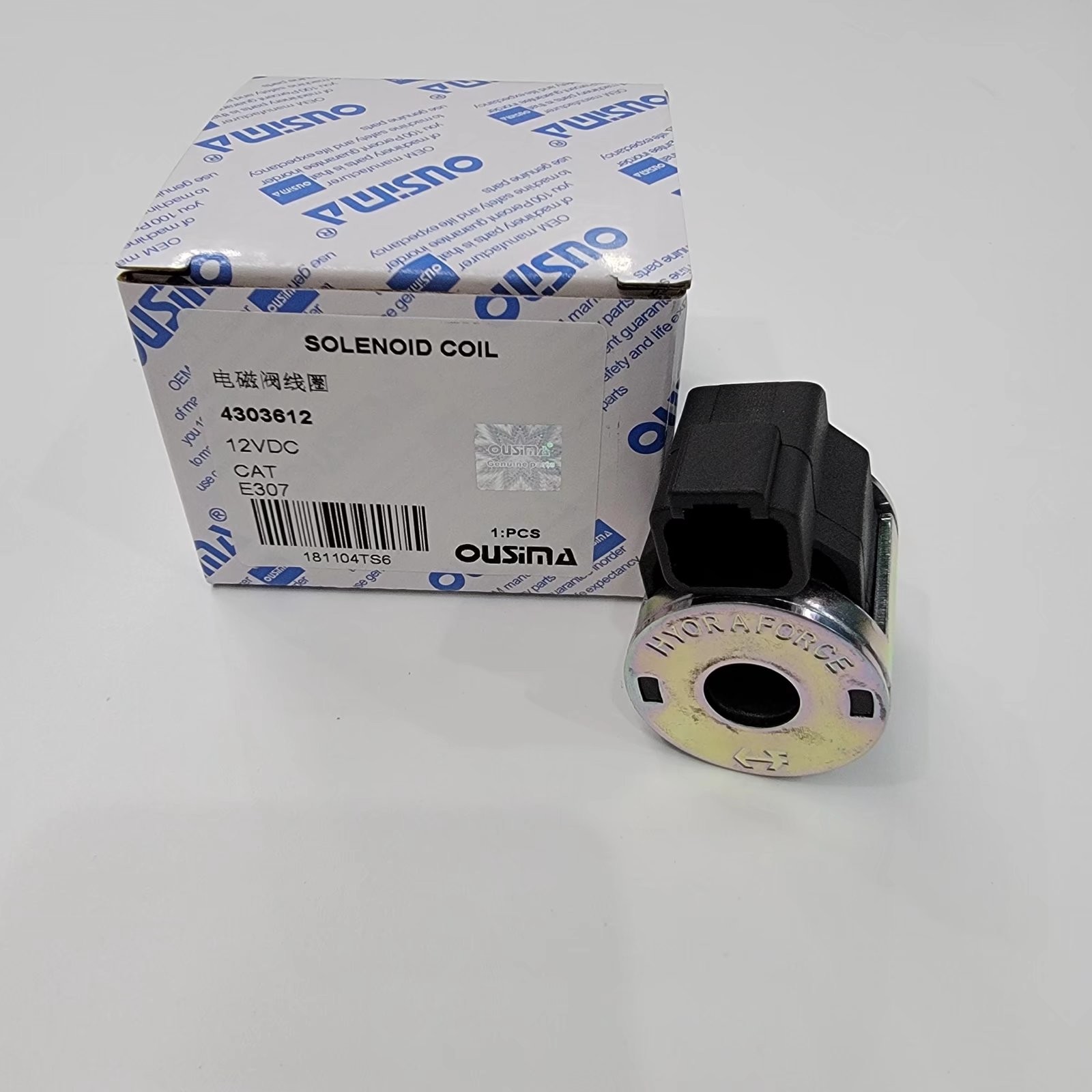 4303612 Solenoid Valve Coil 12 Volt For E307 Excavator Hydraulic Spare Parts