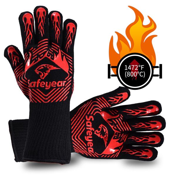 Food Grade Silicone Safety Working Gloves Grill Heat Aid Extreme Heat Resistant