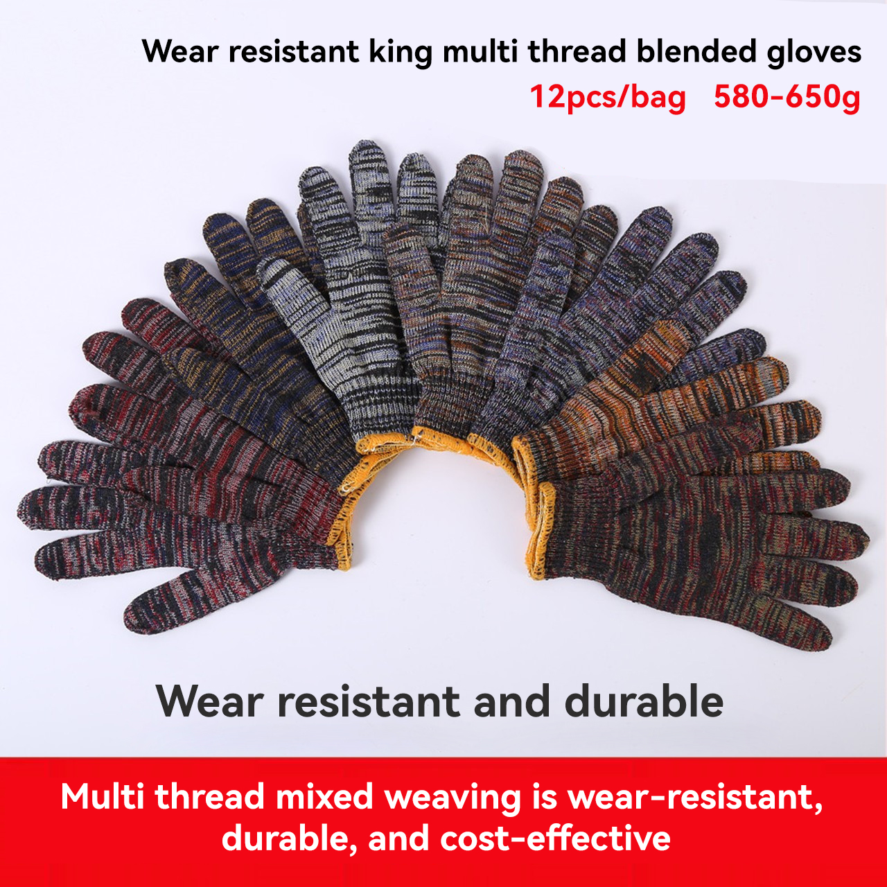 Customized Cotton/Polyester Work Gloves for Industrial Protection Length 19-24cm
