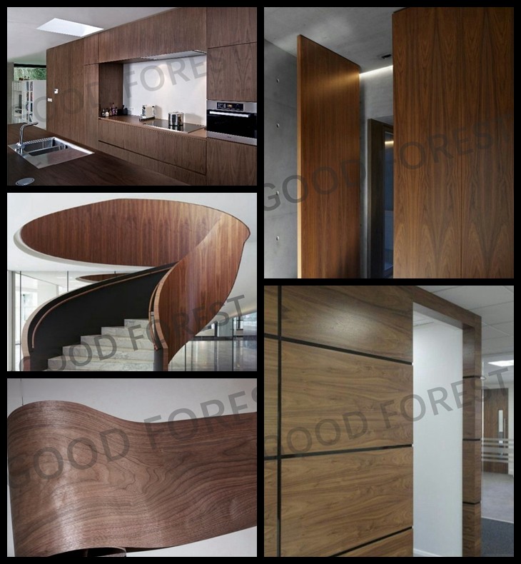 Grain Crotch Natural Wood Veneer Sheets Quarter Cut American Walnut