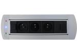 Silver Color Flipping Conference Table Socket Hidden 180 Degrees Flipping