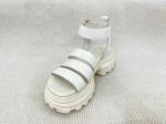 Breathable Microfiber Summer Sandals PU White Sandals For Women