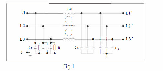 AC Input Low Pass Noise Filter , 3 Phase EMI Filter For Inverter