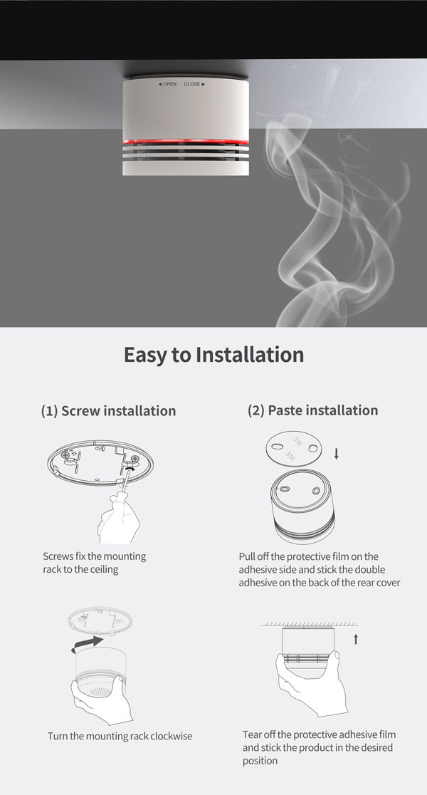Tuya Wireless WiFi Smoke Detector 85db Wifi Smoke Alarm Detector