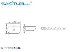 Counter top Wall Hung Basin , Compact Basin 420*290*130 mm size