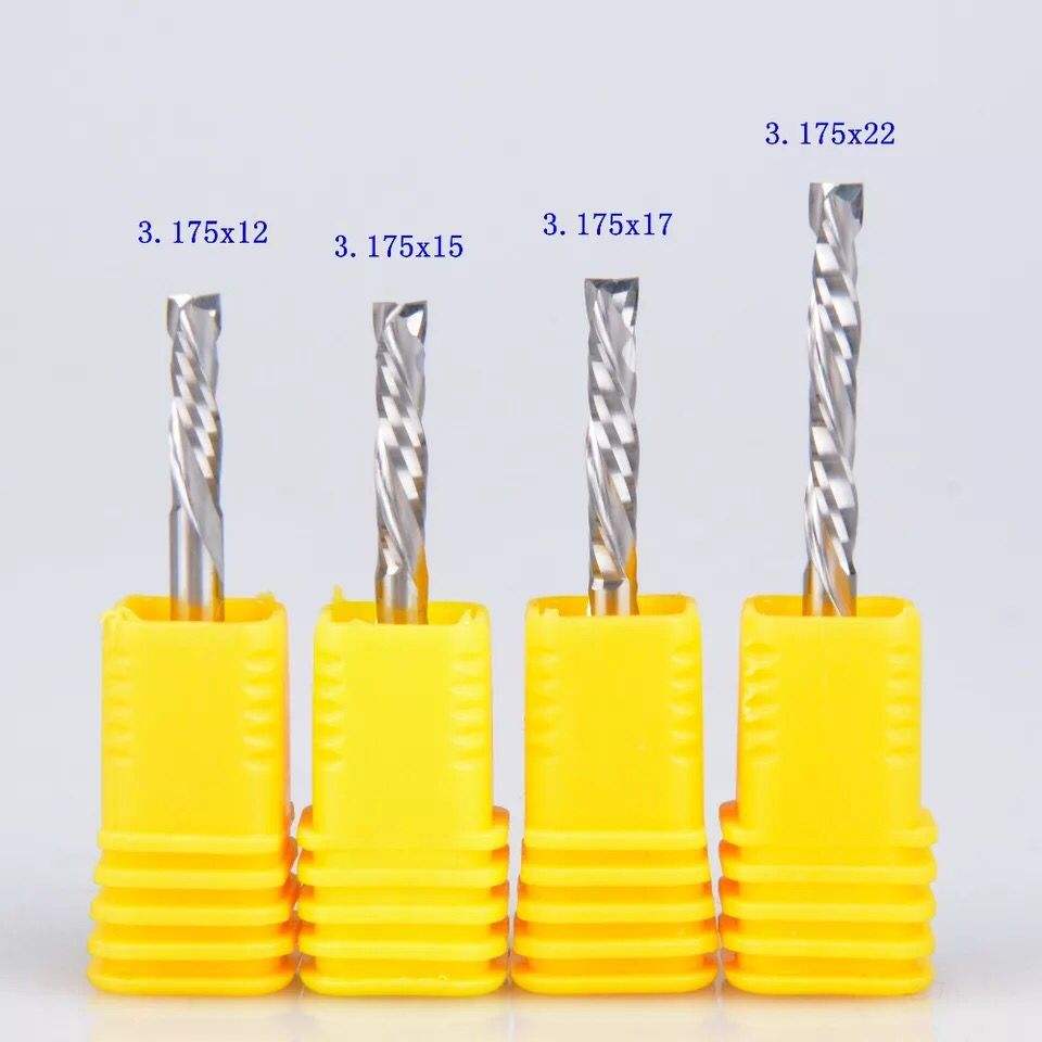 2 Flute CNC Cutting Tungsten End Mill AlTiN Coating For Wood